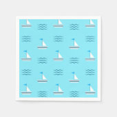 Zeilboten op het blauw Zee Servet (Voorkant)