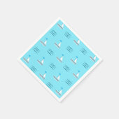 Zeilboten op het blauw Zee Servet (Hoek)