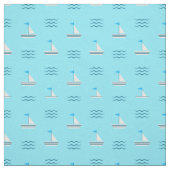 Zeilboten op het blauw Zee Stof (Swatch)