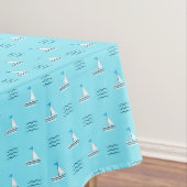 Zeilboten op het blauw Zee Tafelkleed (Voorbeeld)