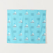 Zeilboten op het blauw Zee Wandkleed (Voorkant (horizontaal))