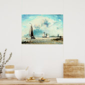 Zeilboten op het bord van Johan Jongkind Poster (Keuken)