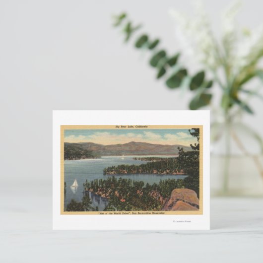 Zeilboten op het meer briefkaart (Staand voorkant)