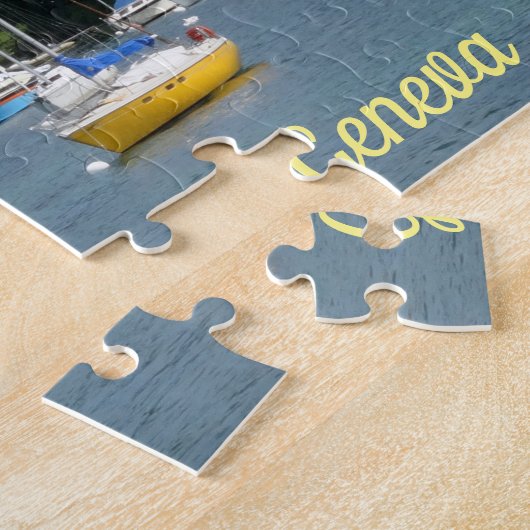 Zeilboten op het meer van Genève in Zwitserland Legpuzzel (Zijkant)