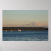 Zeilboten op het meer van Washington, met Mercer I Poster (Voorkant)