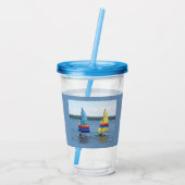 Zeilboten op het Silver Lake Acrylic Tumbler Acryl Drinkbeker (Achterkant)