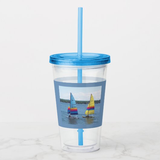 Zeilboten op het Silver Lake Acrylic Tumbler Acryl Drinkbeker (Voorkant)