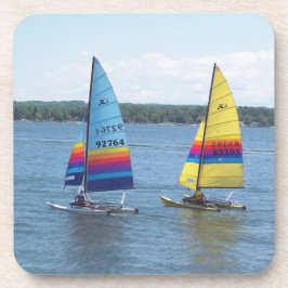 Zeilboten op het Silver Lake Bier Onderzetter