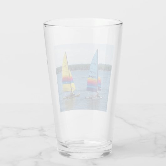 Zeilboten op het Silver Lake Glas (Achterkant)