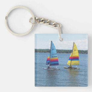 Zeilboten op het Silver Lake Sleutelhanger