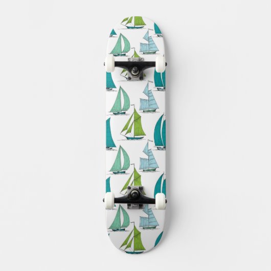 Zeilboten Op Het Water Patroon Persoonlijk Skateboard (Voorkant)