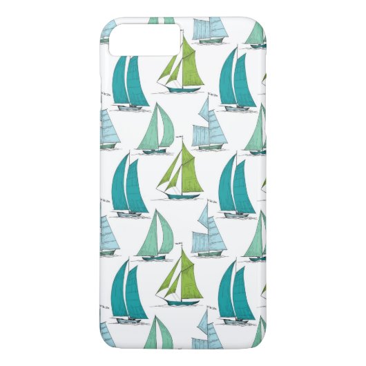 Zeilboten op het waterpatroon Case-Mate iPhone case (Achterkant)