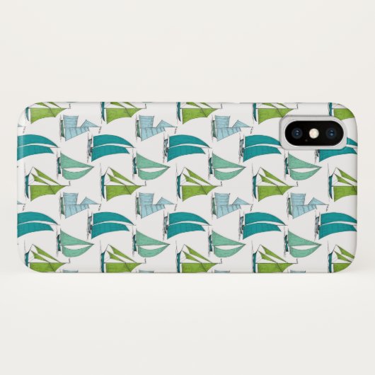 Zeilboten op het waterpatroon Case-Mate iPhone case (Achterkant (horizontaal))