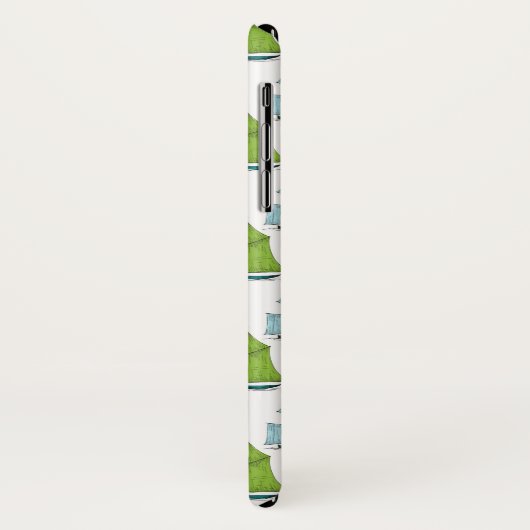 Zeilboten op het waterpatroon Case-Mate iPhone case (Achterkant/links)