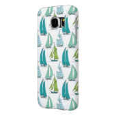 Zeilboten op het waterpatroon Case-Mate samsung galaxy hoesje (Achterkant Links)