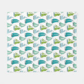 Zeilboten op het waterpatroon fleece deken (Voorkant (Horizontaal))