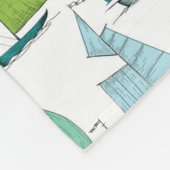 Zeilboten op het waterpatroon fleece deken (Hoek)