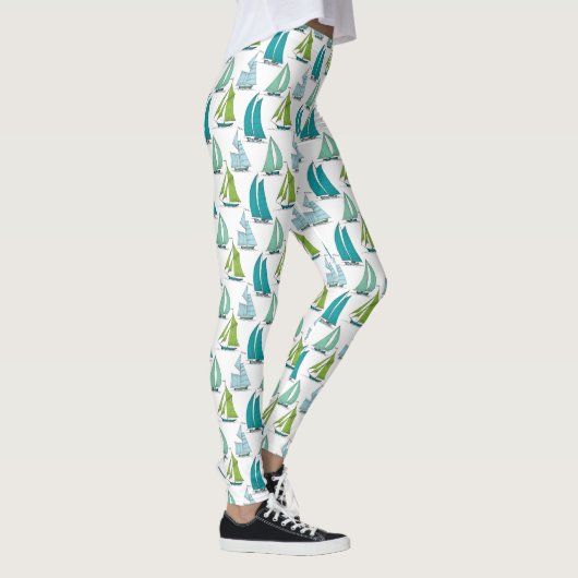 Zeilboten op het waterpatroon leggings (Rechts)