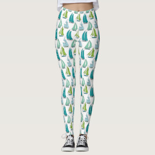 Zeilboten op het waterpatroon leggings