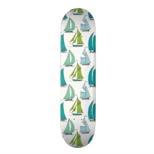 Zeilboten op het waterpatroon persoonlijk skateboard