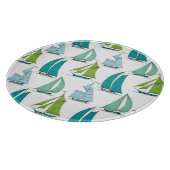 Zeilboten op het waterpatroon snijplank (Hoek)