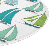 Zeilboten op het waterpatroon snijplank (Hoek)