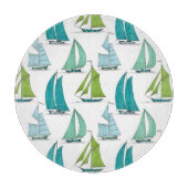 Zeilboten op het waterpatroon snijplank (Voorkant)