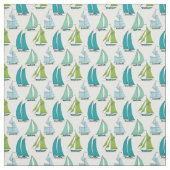 Zeilboten op het waterpatroon stof (Swatch)