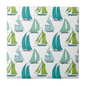 Zeilboten op het waterpatroon tegeltje (Voorkant)