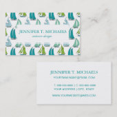 Zeilboten op het waterpatroon visitekaartje (Voorkant / Achterkant)