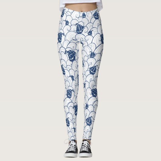 Zeilboten op het Zee Leggings (Voorkant)