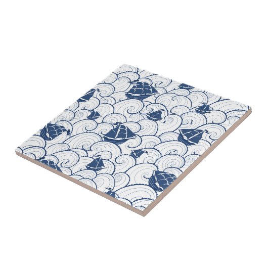 Zeilboten op het Zee Tegeltje (Zijkant)