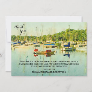 Zeilboten op Lake Harriet Sympathy Thank You kaart