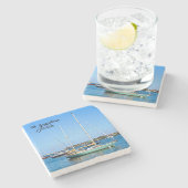 Zeilboten op Matanzas Bay St. Augustine Florida Stenen Onderzetter (Zijkant)