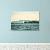 ZEILBOTEN OP NEW YORK BAY Canvas Art Afdruk (Insitu (Houten vloer))