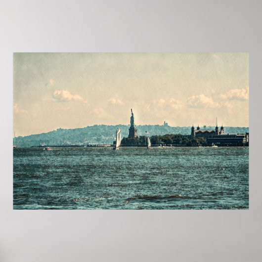 ZEILBOTEN OP NEW YORK BAY POSTER (Voorkant)