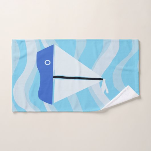 Zeilboten op oceaangolven bad handdoek (Handdoek)