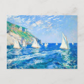 Zeilboten op rustig water - impressionistisch schi briefkaart (Voorkant)