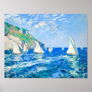 Zeilboten op rustig water - impressionistisch schi poster