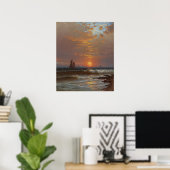Zeilboten op Sunset Poster (Thuiskantoor)