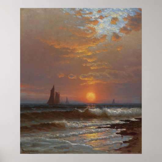Zeilboten op Sunset Poster (Voorkant)