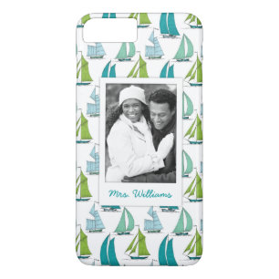 Zeilboten Op Water Patroon   Uw Foto & Naam Case-Mate iPhone Case