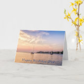 Zeilboten op zonsondergang Foto op zonsondergang Kaart (Gele Bloem)