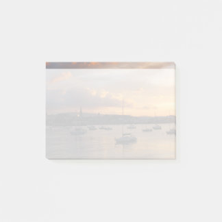 Zeilboten op zonsondergang post-it® notes