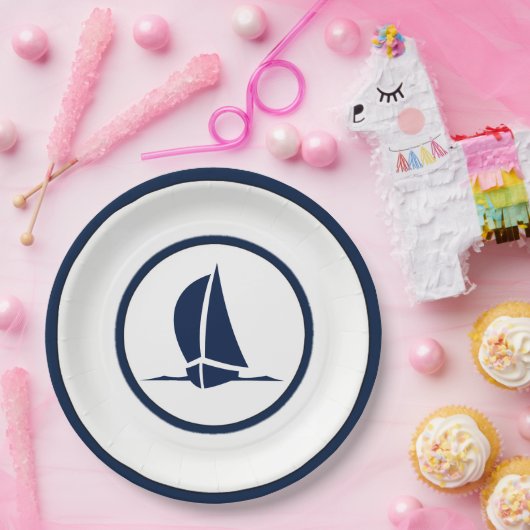 Zeilboten Papieren Bordje (Feest)