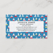 Zeilboten Patroon Blauw Visitekaartje (Achterkant)