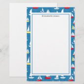 Zeilboten Patroon Briefpapier (Voorkant / Achterkant)