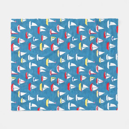 Zeilboten Patroon Fleece Deken (Voorkant (Horizontaal))