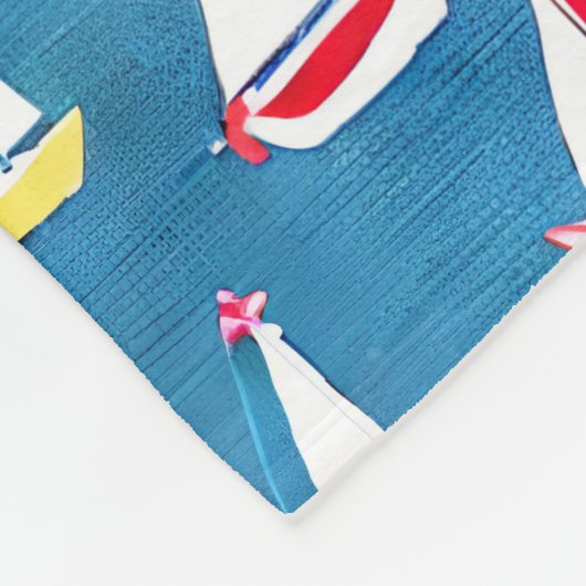 Zeilboten Patroon Fleece Deken (Hoek)