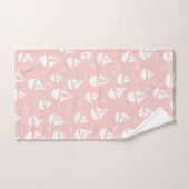 Zeilboten Patroon Roze Wit Bad Handdoek (Handdoek)